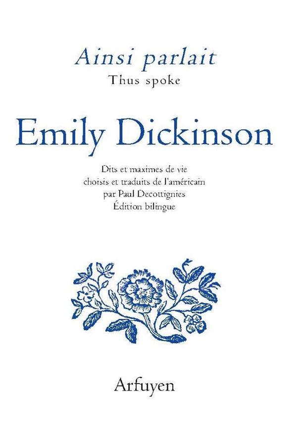 AINSI PARLAIT EMILY DICKINSON