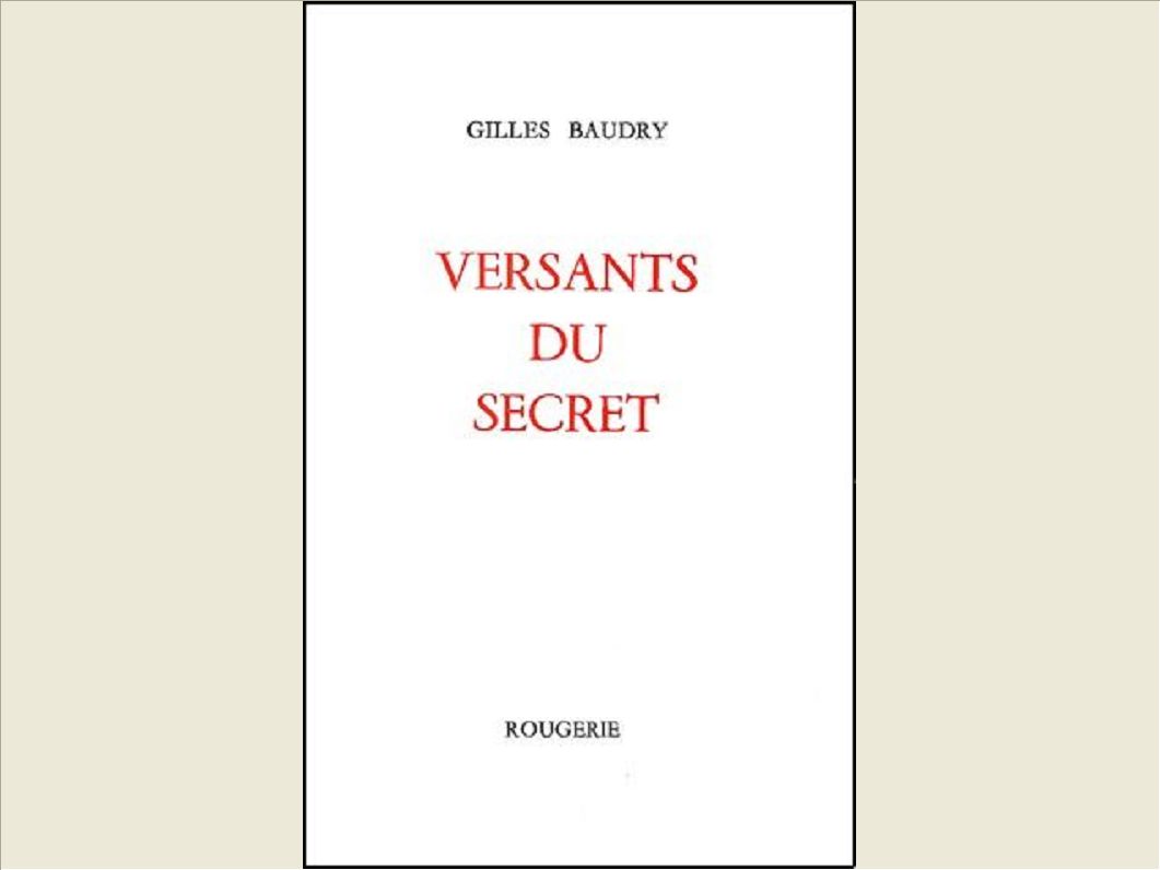 VERSANTS DU SECRET