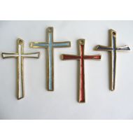 CROIX 9 CM BRONZE EMAILLE