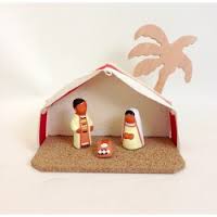 ETABLE BASE SABLEE TOIT DE TOILE AVEC PALMIER 21*13*11 CM
