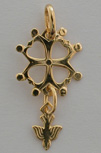 CROIX FANTAISIE PLAQUEE OR HUGUENOTTE