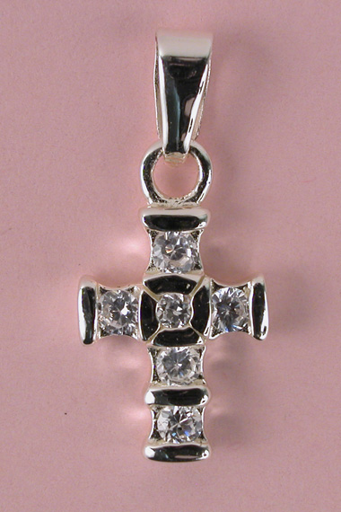 CROIX ARGENT ET  BRILLANTS