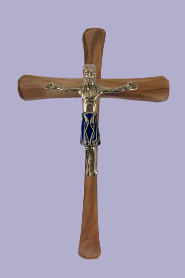 CROIX BOIS CHRIST BRONZE