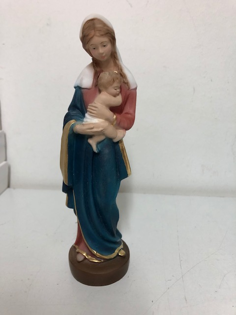 STATUE RESINE 16 CM VIERGE RENAISSANCE COULEUR