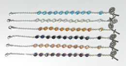 BRACELET DIZAINIER VERRE SUR CHAINE ARGENTEE LOT 6
