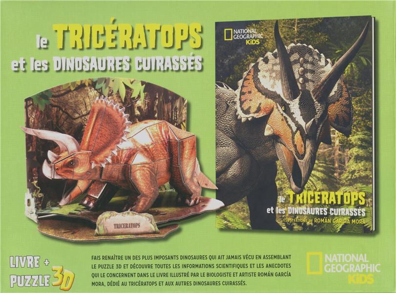 LE TRICERATOPS ET LES DINOSAURES CUIRASSES - LIVRE + PUZZLE 3D