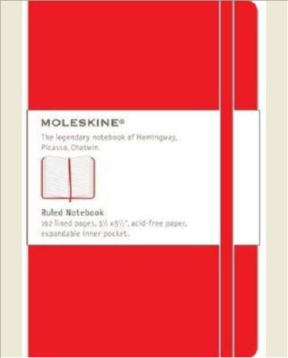 CARNET LIGNE - FORMAT DE POCHE - COUVERTURE RIGIDE ROUGE