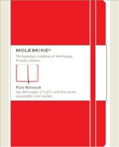 CARNET BLANC - FORMAT DE POCHE - COUVERTURE RIGIDE ROUGE