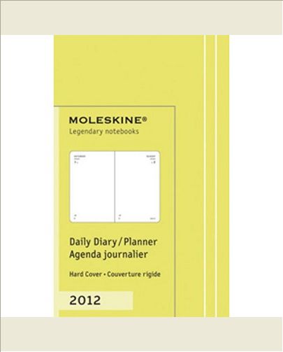 AGENDA JOURNALIER 2012 TR PT FORMAT COUV RIGIDE CITRON VERT