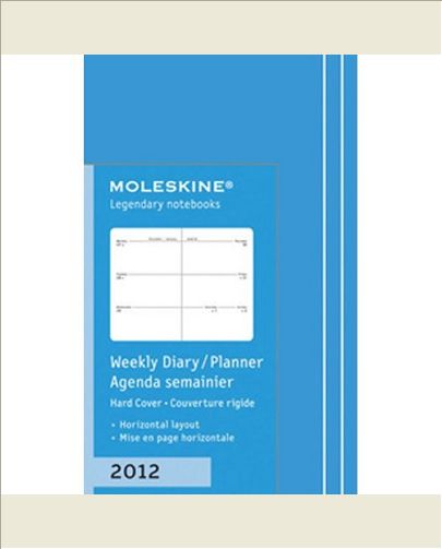 AGENDA SEMAINIER HORIZ 2012 TR PT FORMAT COUV RIG TURQUOISE