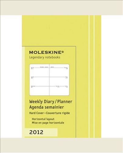 AGENDA SEMAINIER HORIZ 2012 TR PT FORMAT COUV RIGIDE CITRON