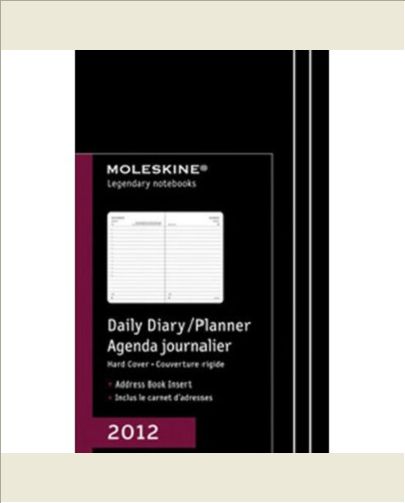 AGENDA JOURNALIER  2012 POCHE COUV RIGIDE NOIR