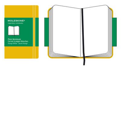 CARNET BLANC - TRES PETIT FORMAT - COUVERTURE RIGIDE JAUNE ORANGE